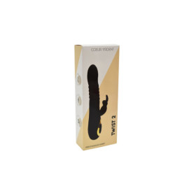 TWIST 2 Noir, Vibromasseur Rabbit "va-et-vient" USB en silicone médical, doté de 18 modes de stimulation 